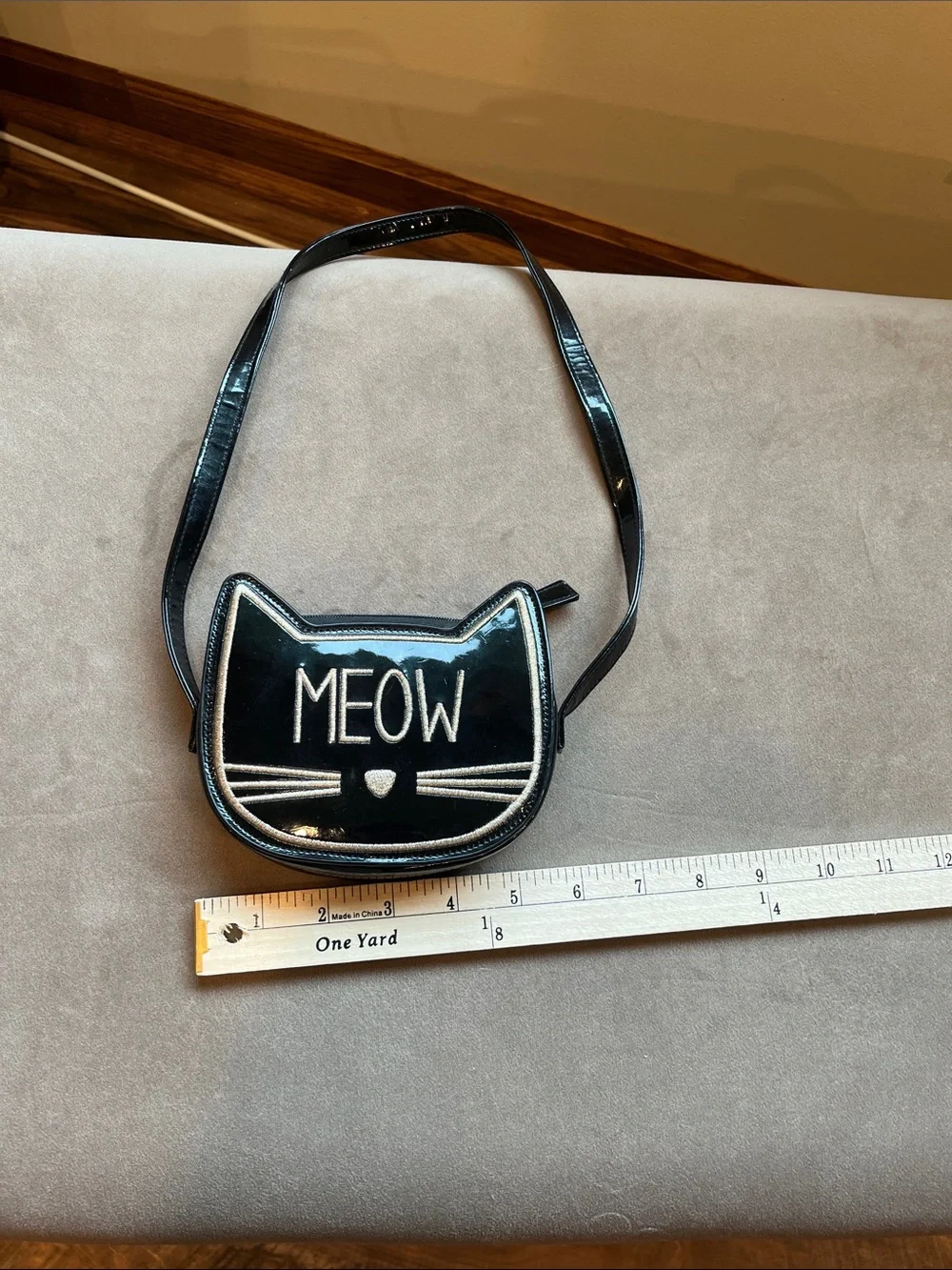 Gymboree Black Cat 'MEOW' Crossbody Bag
